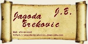 Jagoda Breković vizit kartica